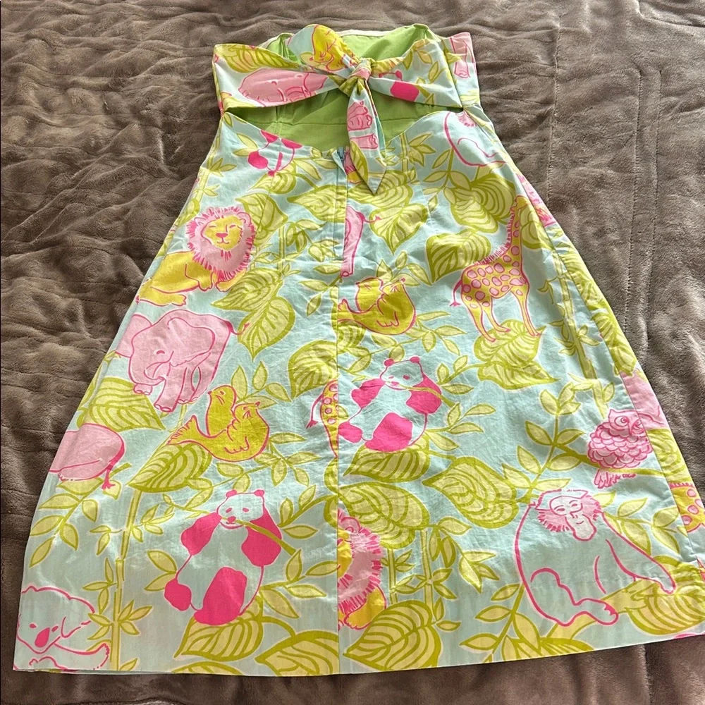 Lilly Pulitzer Strapless Women’s Dress in Pastel Safari Print - Picture 2 of 6
